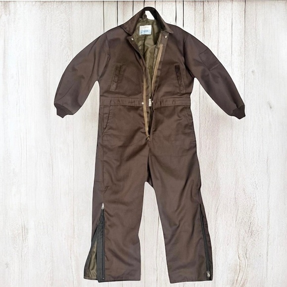 Sears Other - VTG 70’s SEARS Men’s Brown Insulated Work Coveralls Corduroy Trim Jumpsuit Sz 42